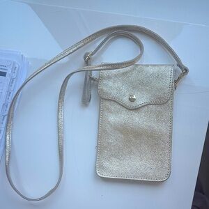 Metallic Crossbody Phone Bag fold